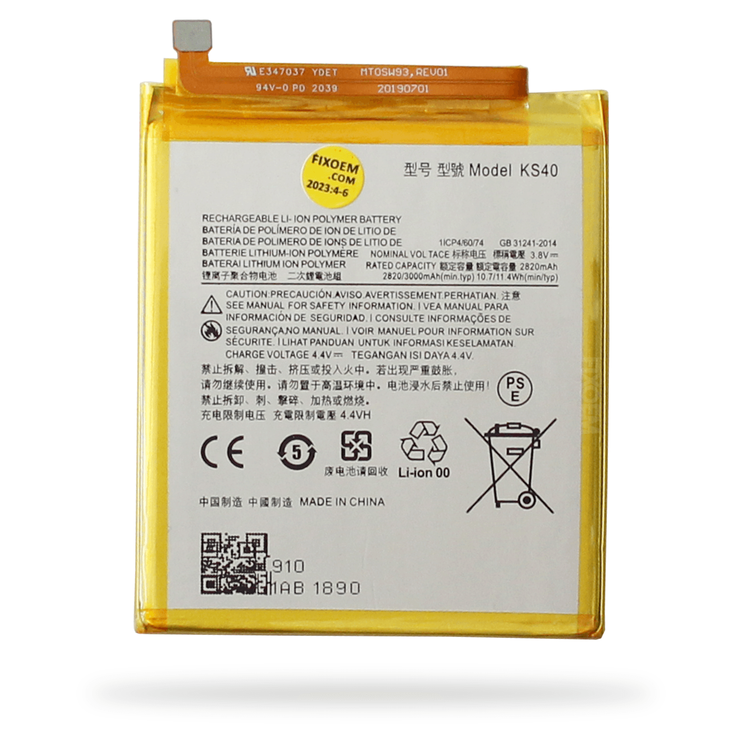 Bateria Moto E6I / E6 Play Xt2053-5 KS40 a solo $ 130.00 Refaccion y puestos celulares, refurbish y microelectronica.- FixOEM