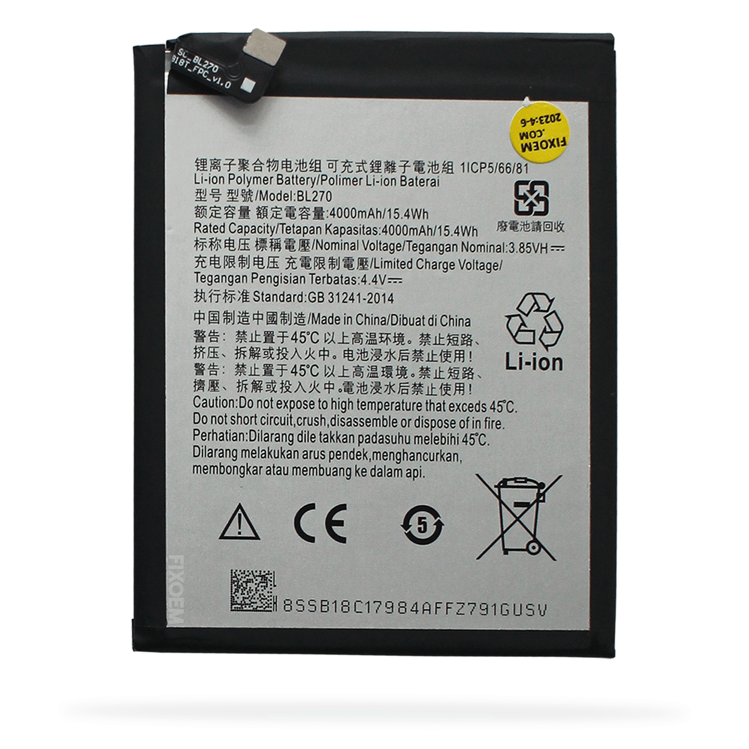 Bateria Moto G6 Play / Moto E5 / Lenovo K6 Note Xt1922 Xt1944 Bl270. a solo $ 120.00 Refaccion y puestos celulares, refurbish y microelectronica.- FixOEM