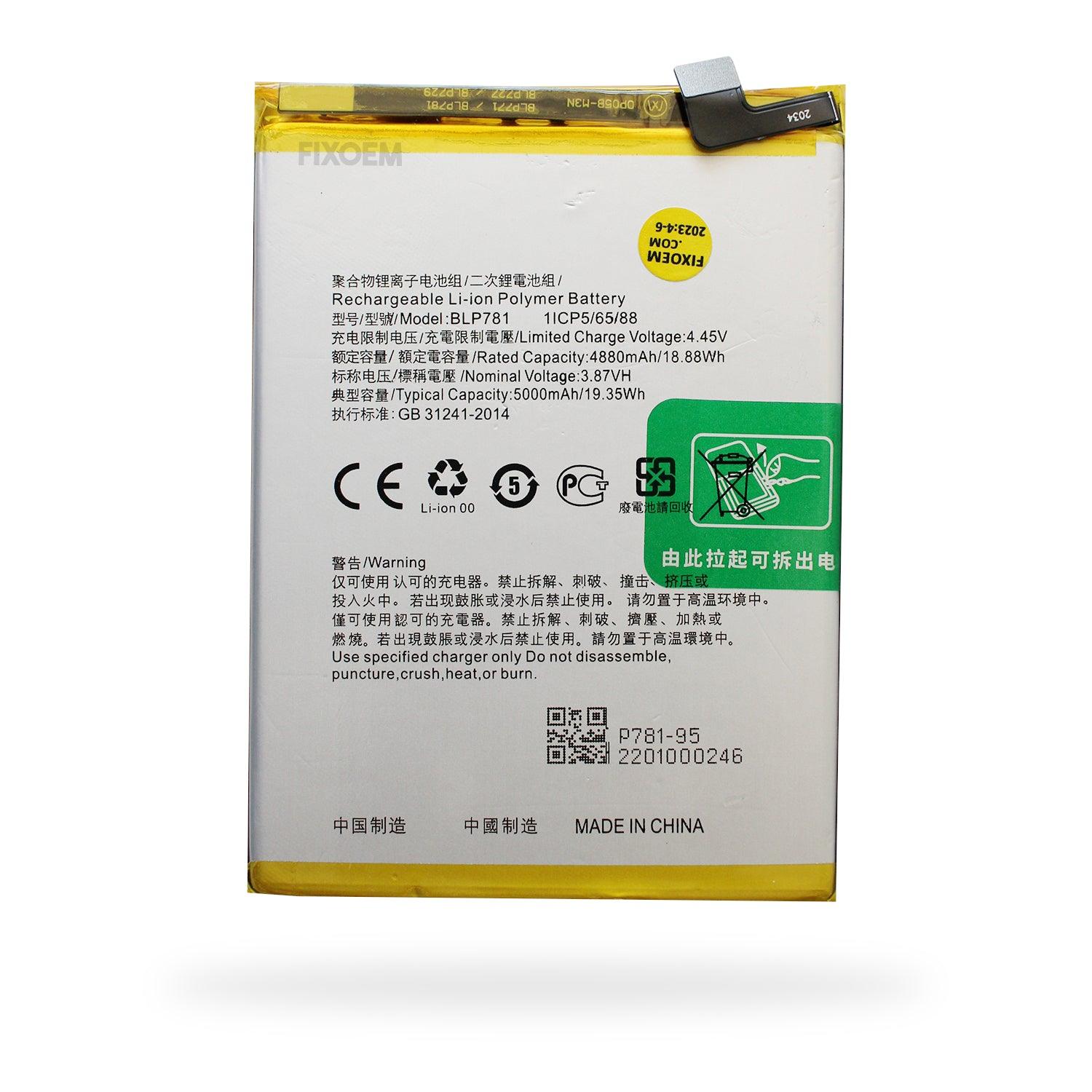 Bateria Oppo A52/A92 /A72 4G Cph2061 Cph2069 Cph2059 Cph2067 Blp781 a solo $ 130.00 Refaccion y puestos celulares, refurbish y microelectronica.- FixOEM