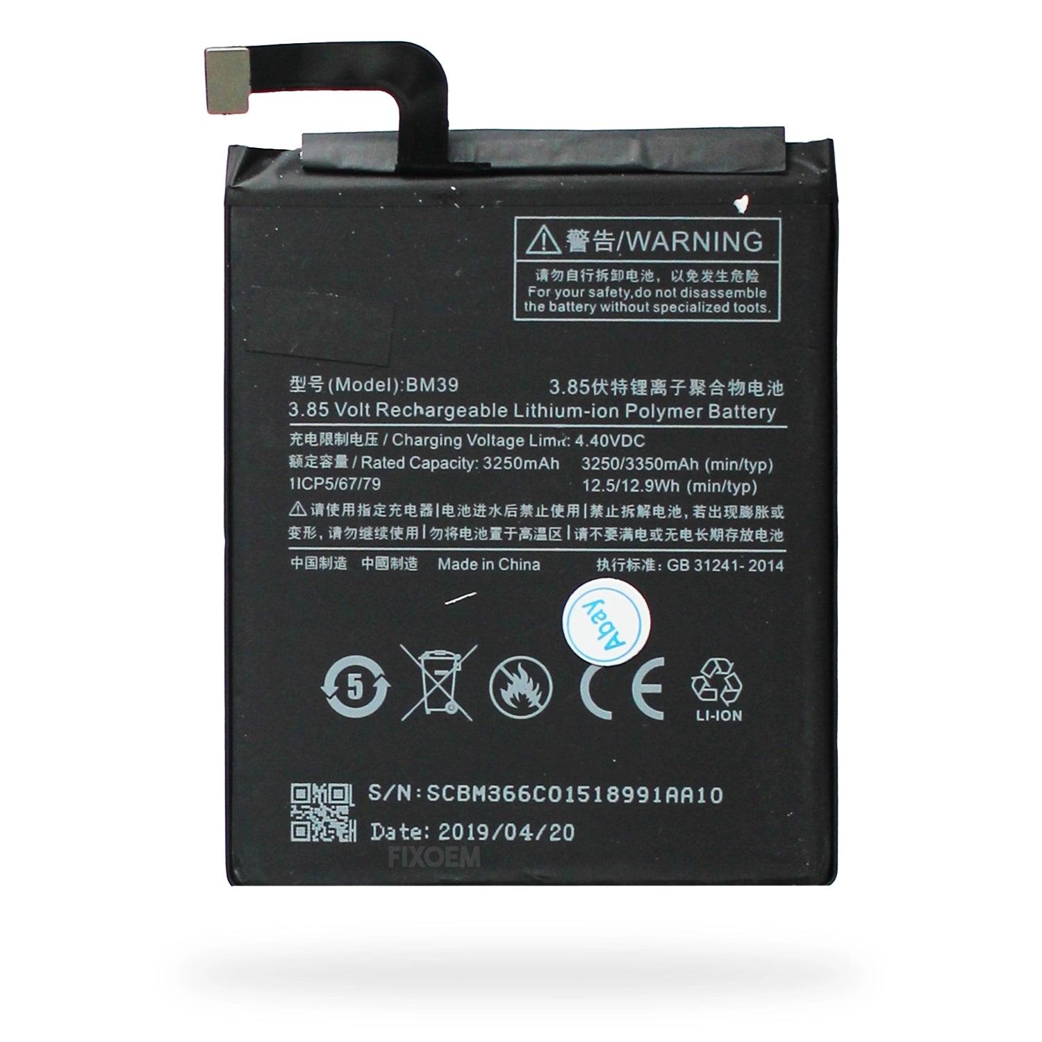 Bateria Xiaomi Mi 6 MCE16 Bm39 a solo $ 230.00 Refaccion y puestos celulares, refurbish y microelectronica.- FixOEM
