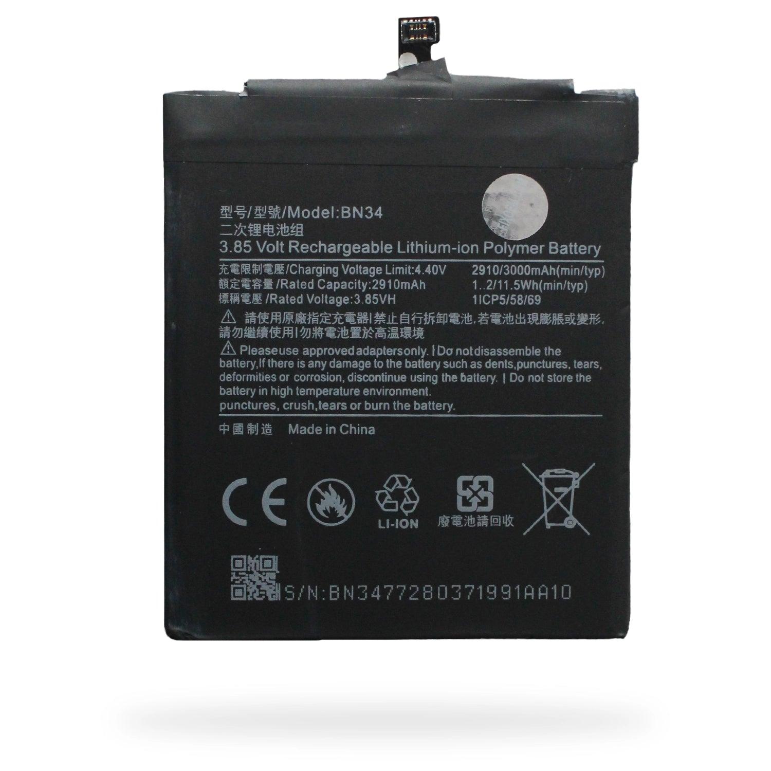 Bateria Xiaomi Redmi 5A Mcg3b Mci3b Bn34. a solo $ 160.00 Refaccion y puestos celulares, refurbish y microelectronica.- FixOEM