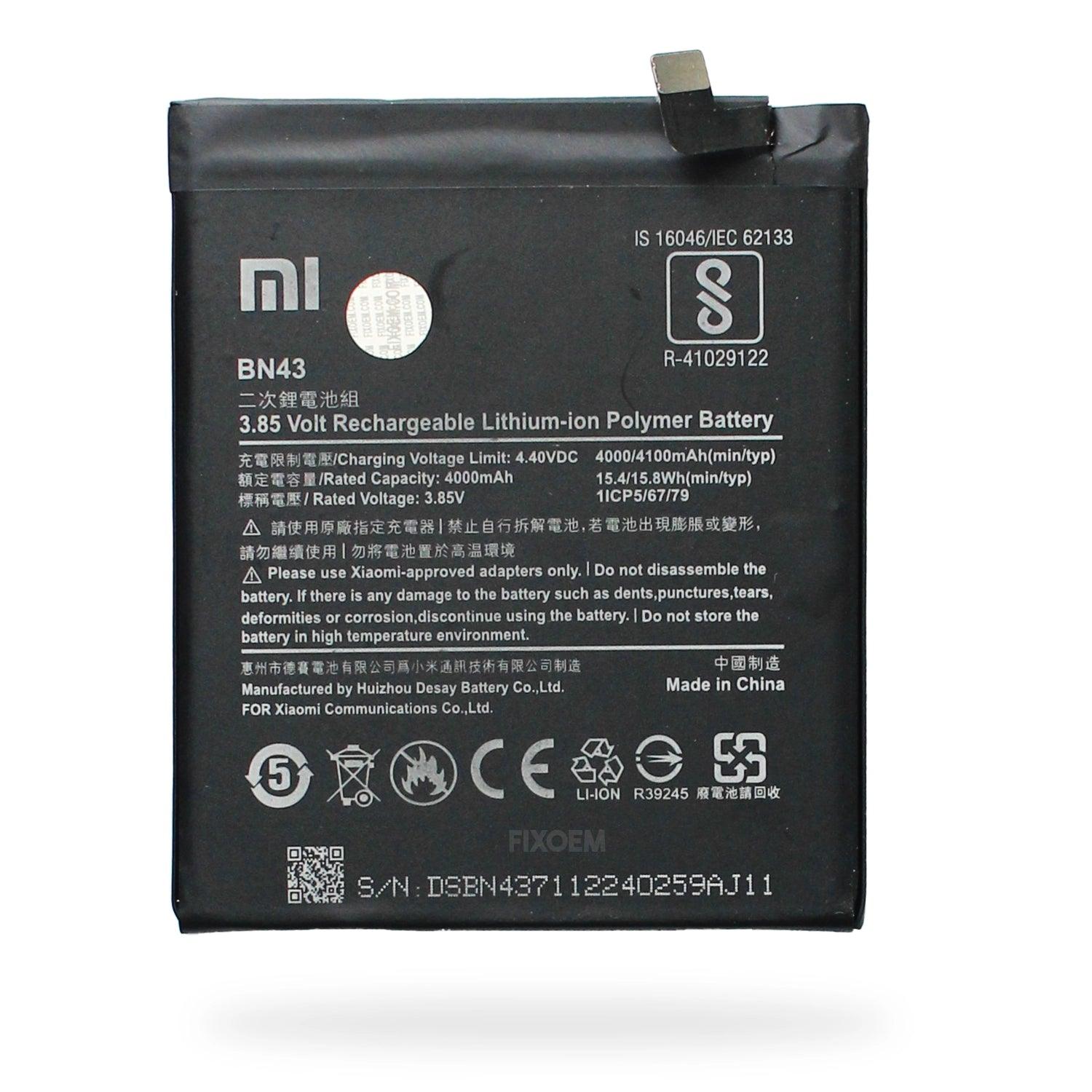 Bateria Xiaomi Redmi Note 4X Bn43 a solo $ 170.00 Refaccion y puestos celulares, refurbish y microelectronica.- FixOEM