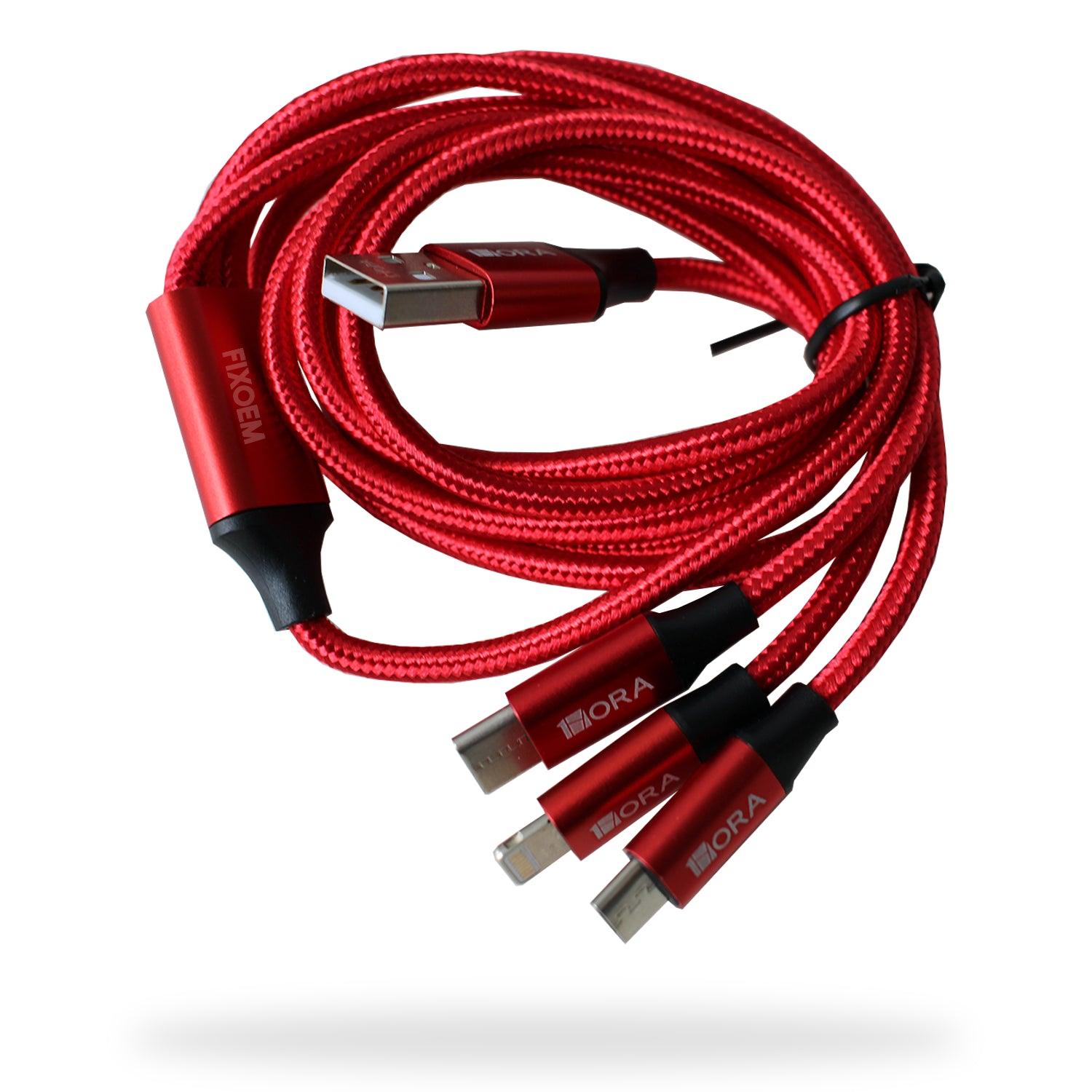Cable Usb 3En1 Lighting + Tipo C + V8 1Hr 2.1A a solo $ 70.00 Refaccion y puestos celulares, refurbish y microelectronica.- FixOEM